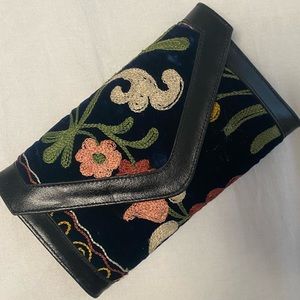 Vintage embroidered wallet or clutch